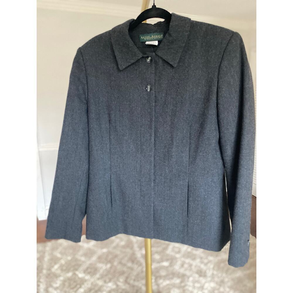 Harvé Benard Tailored Wool Jacket Buttoned Parisian Academia Scandi Grannycore